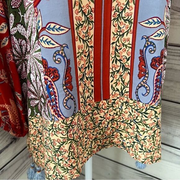 Anthropologie Multicolored Floral Paisley Patterned Blouse - Picture 7 of 13